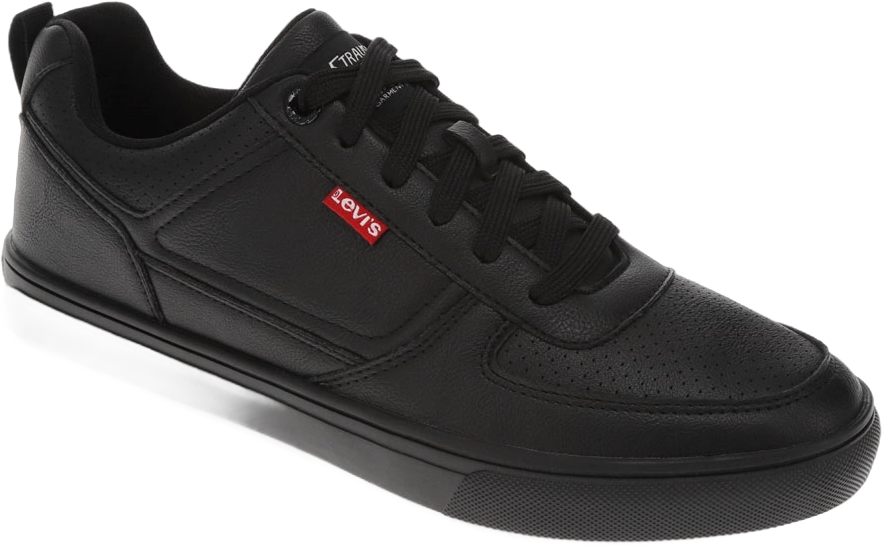 Levi's Mens Liam Lo Synthetic Leather Casual Lace Up Sneaker Shoe, Black Mono, Size 9