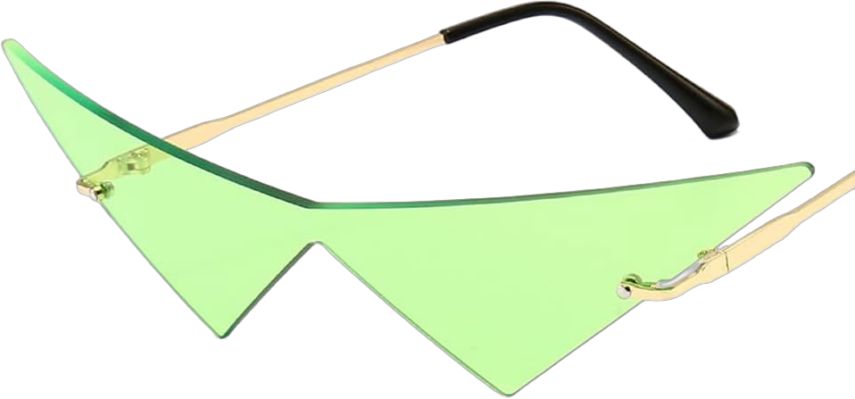 awa Tengen Toppa Gurren Lagann Kamina Glasses,Anime Kamina Cosplay Costume Triangle Sunglasses Unisex (green), Green,purple, 3.8*9.9