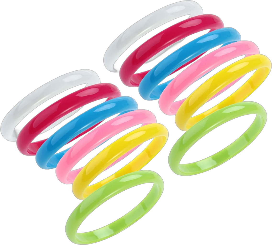 Howooi 12pcs/set Fashion Plastic Bangle Bracelets Random Color Bracelet for Women Children Decoration Use