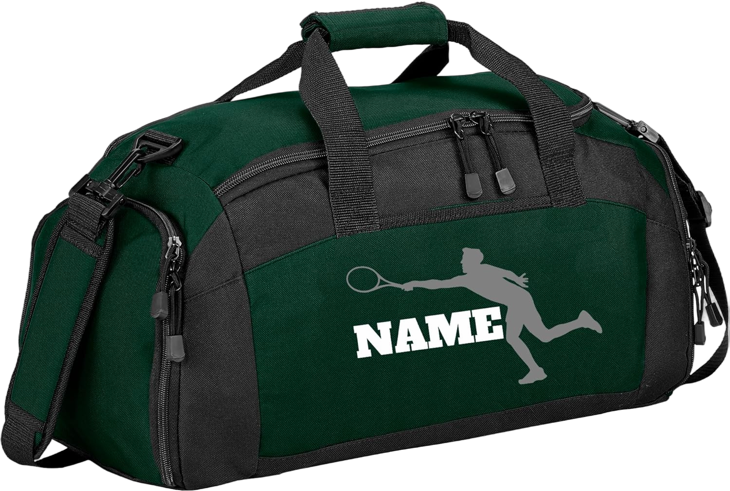 Personalized Sports Duffle Bag with Shoe Compartment (Tennis(Male), Hunter) Hunter Tennis(male)