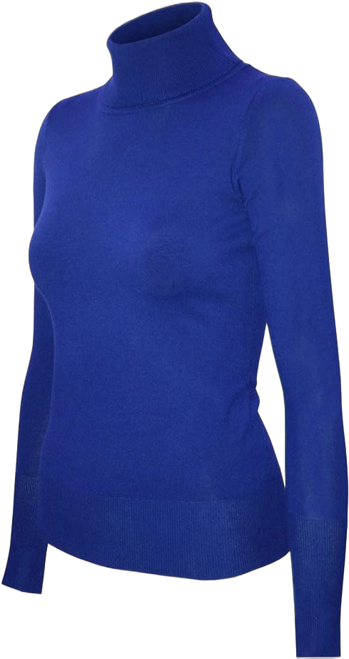 Cielo Womens Solid Basic Stretch Turtleneck Pullover Knit Sweater X-Large Sw625 / Royal Blue