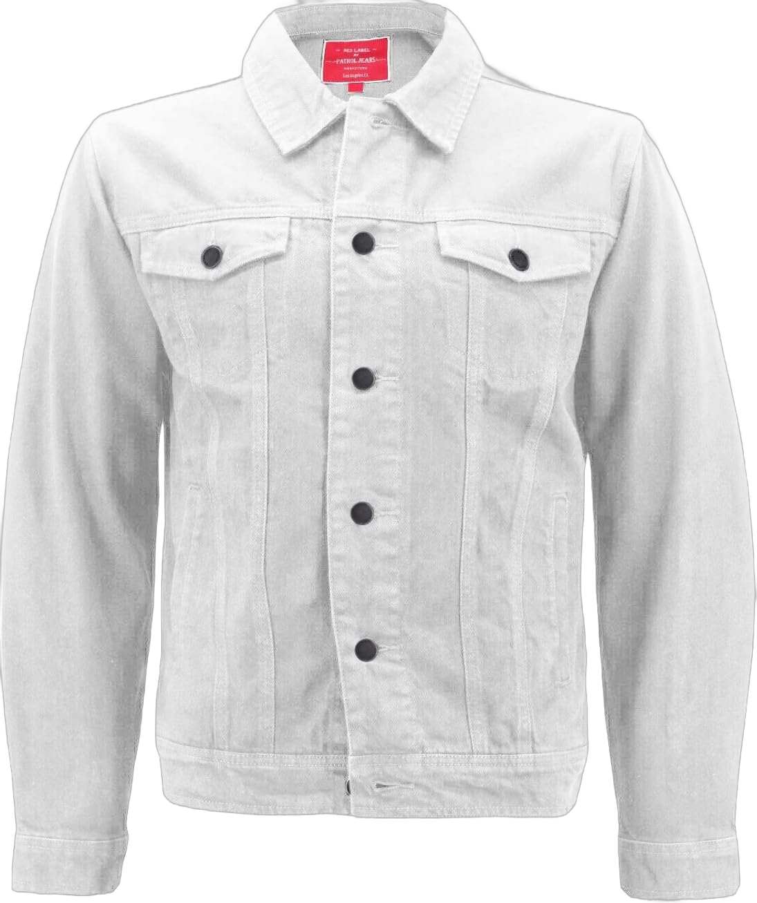 vkwear Red Label Men’s Premium Casual Faded Denim Jean Button Up Cotton Slim Fit Jacket Small White