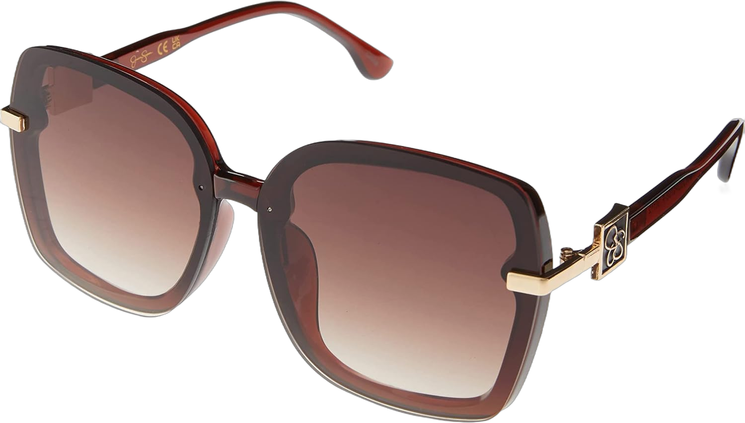 Jessica Simpson Womens100% Uv Protection J6112 Oversized Women's Square Sunglasses With 100% Uv Protection. Glam Gifts for Her, 64 Mm Brown