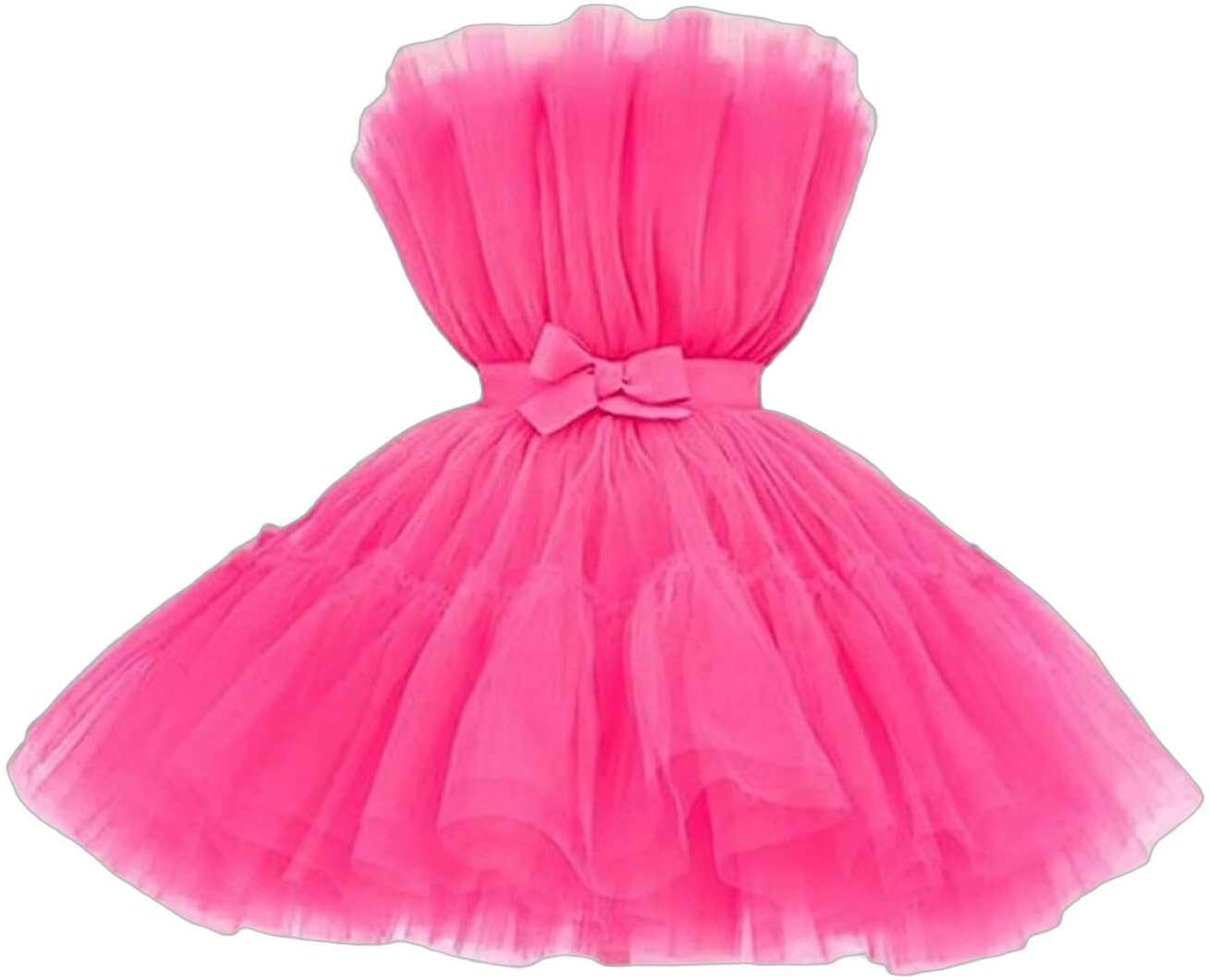 WDBFY Women's Short Puffy Prom Dress Strapless Tulle Homecoming Dresses Mini Cocktail Party Poofy Tutu Gowns 12 Hot Pink