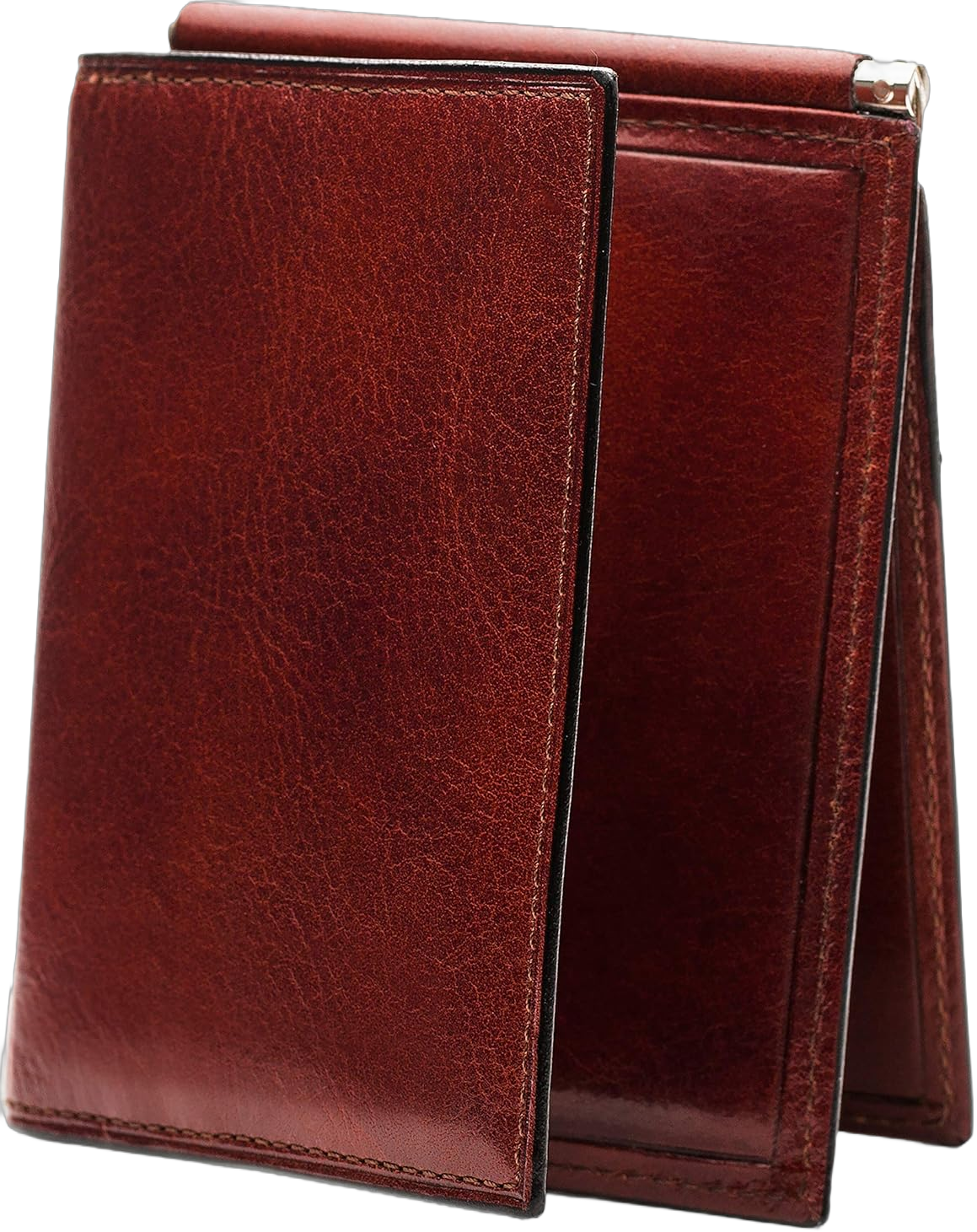 Bosca Men's Wallet, Old Leather Money Clip with Card Case Pocket, Designed For Front Pocket, Gift Packaging, Dark Brown