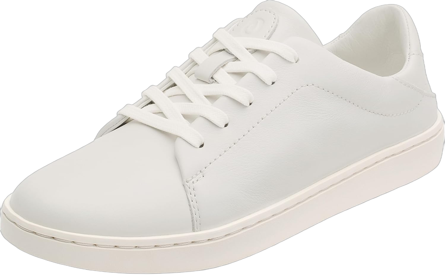 OLUKAI Pehuea Li 'ILI Women's Leather Sneaker, Casual Everyday Shoes with Drop-in Heel, Non-Marking Rubber Outsole, All-Day Comfort Fit 10 Bright White/Bright White