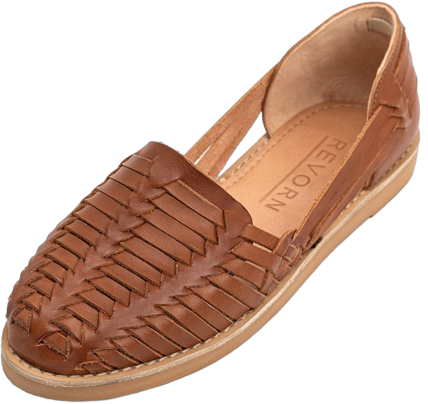 REVORN - SAINT Designer Huarache | Handcrafted Women Sandal | 100% Genuine Leather | Ultra Comfortable Insole | Flexible Sole | Sophisticated Design Tan 8.5