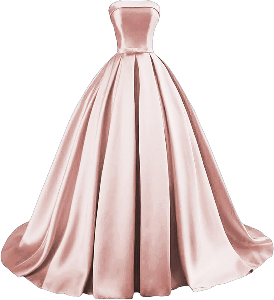 Women's Strapless A-line Satin Prom Dress Ball Gown Evening Formal Gowns 2023 Long Party Gowns with Pockets 26 Plus Blush