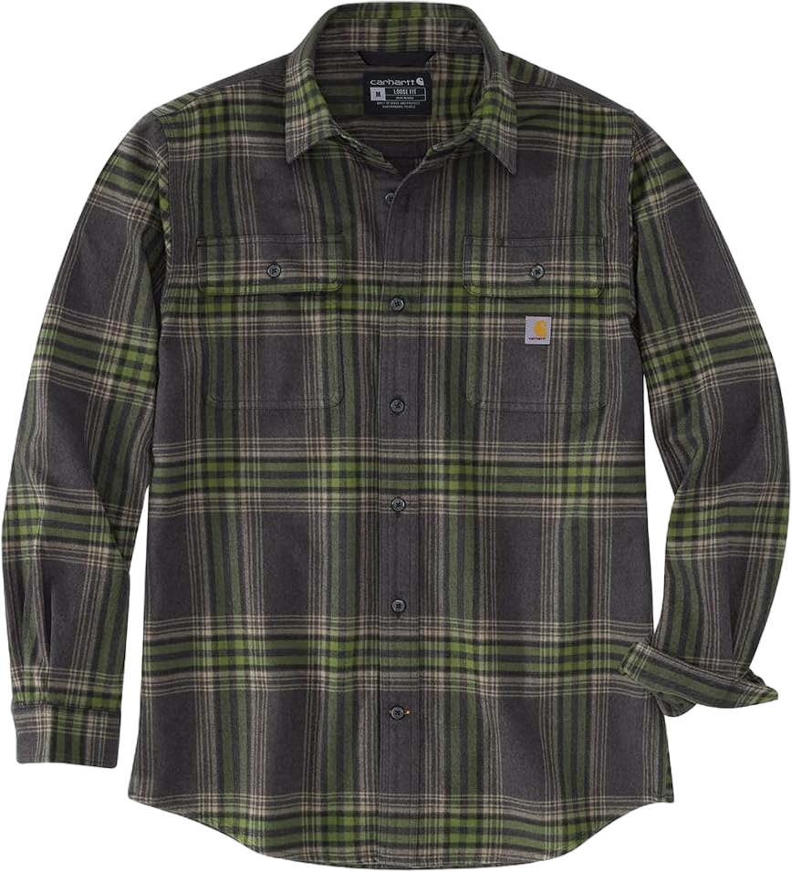 Carhartt Men's 105947 Loose Fit Heavyweight Flannel Long-Sleeve Plaid Shirt - XX-Large - Shadow