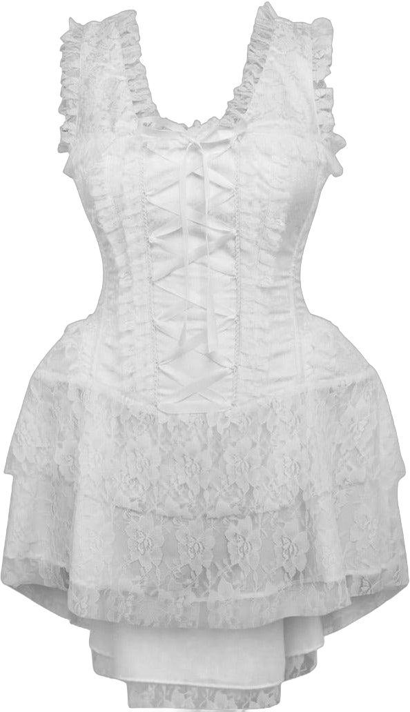 Top Drawer Steel Boned White Lace Victorian Corset Dress