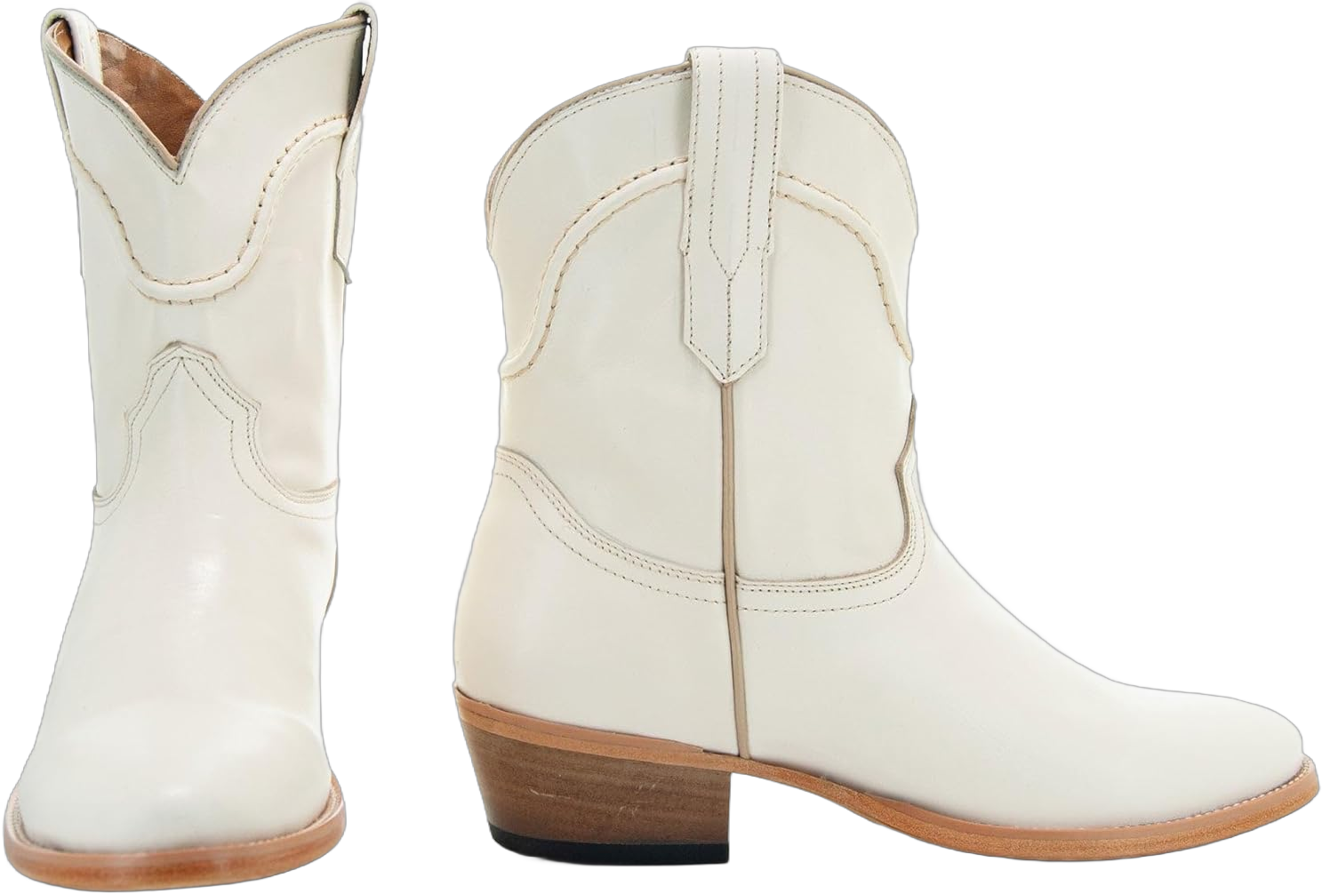 Soto Boots Leather Womens Western Ankle Booties M1002 12 White