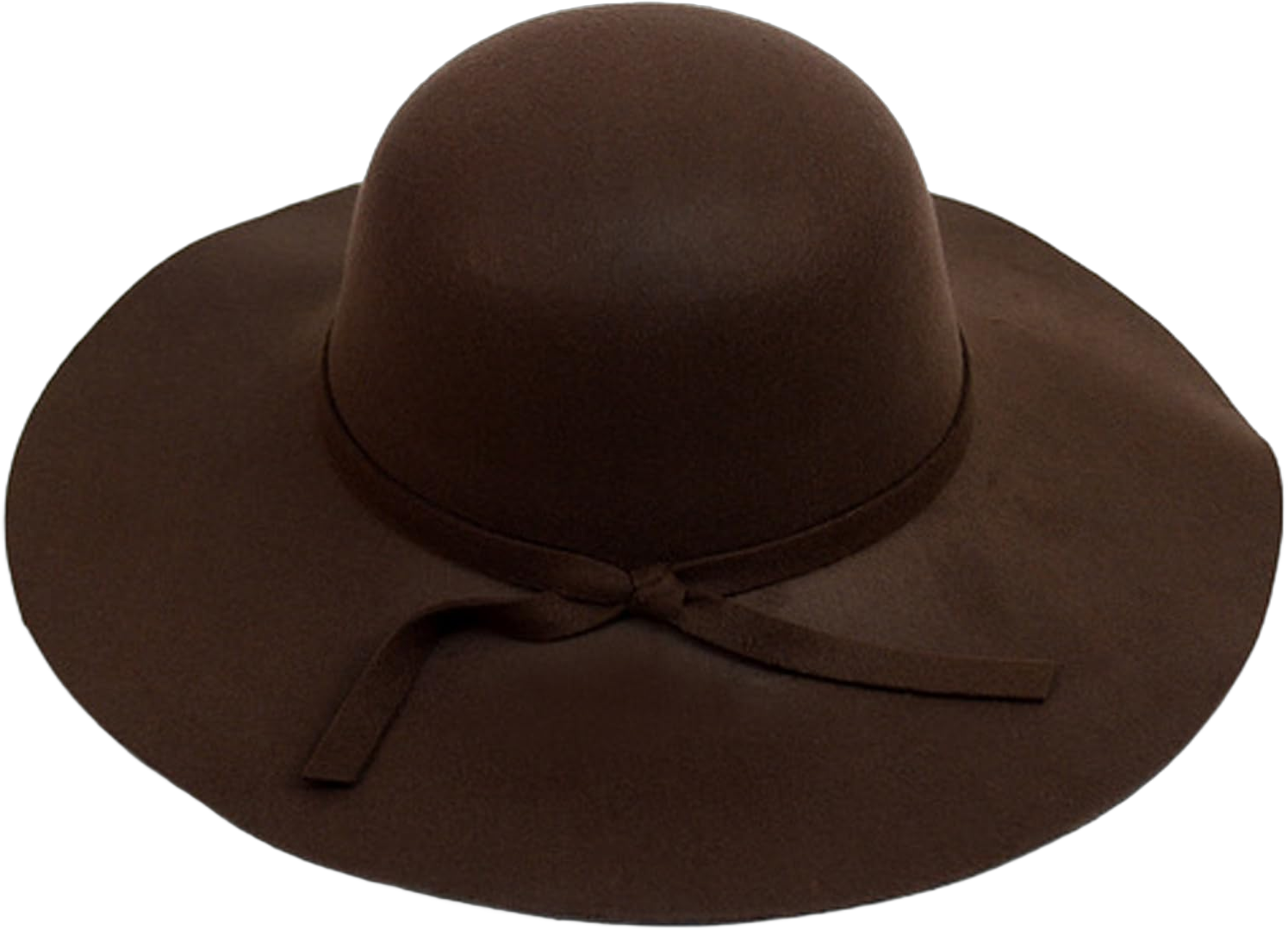 Nollia Women's Floppy Sun Hat with Bowknot - Wide Brim Fashionable Felt Hat Brown