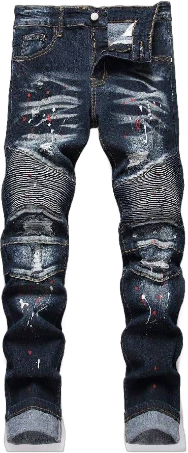 Men's Slim Fit Jeans Ripped Skinny Jeans For Men, Fashion Biker Jeans Stretch Moto Denim Pants