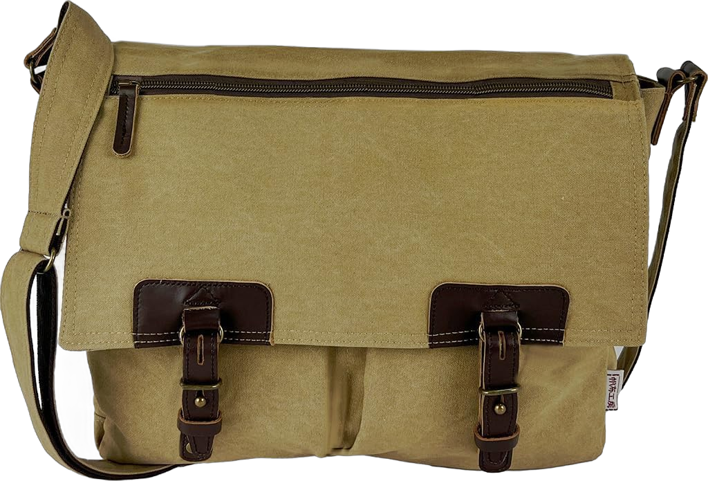 HANPU KOUBOU Shoulder Bag Messenger Bag Men Ladies Canvas Shoulder Laptop bag crossbody Diagonal 3X97 Beige