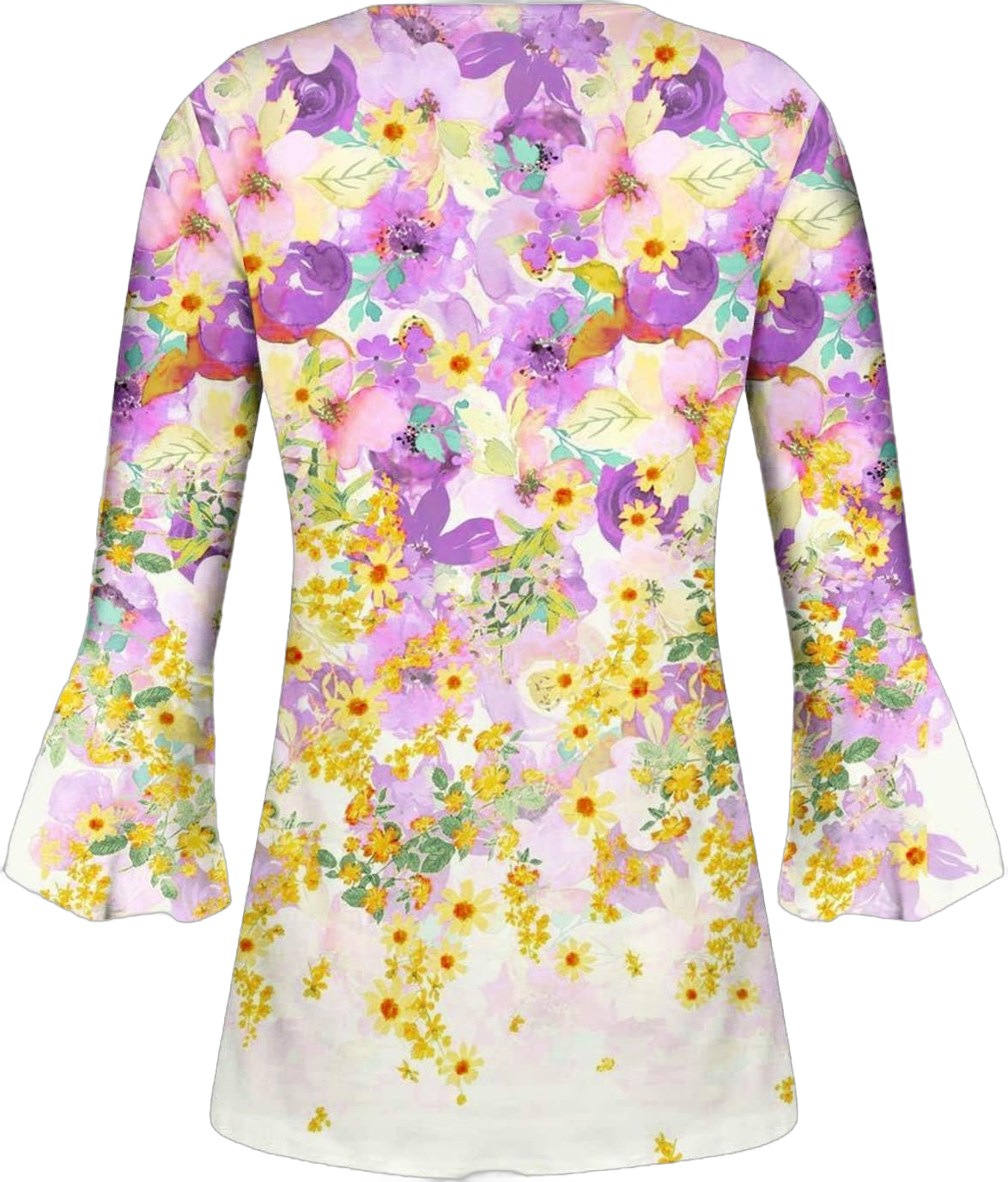 Womens Summer Tops Dressy Casual,Women Floral Print Tunic Blouse 3/4 Sleeve V-Neck Shirts Buttons Slim Fit T-Shirts #02-hot Pink XX-Large