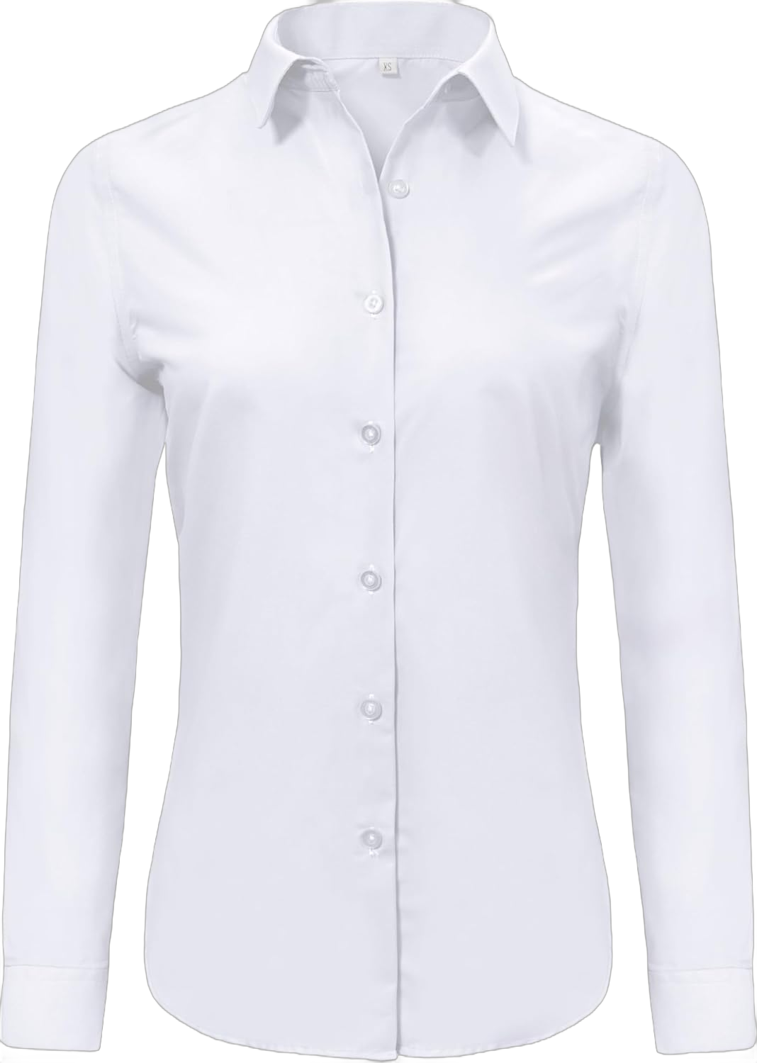 Ruisin Super Soft Wrinkle Free Button Down Shirts for Women Solid Short/Long Sleeve Striped Formal Work Dress Blouses Tops 3X-Large 47_long Sleeve_white