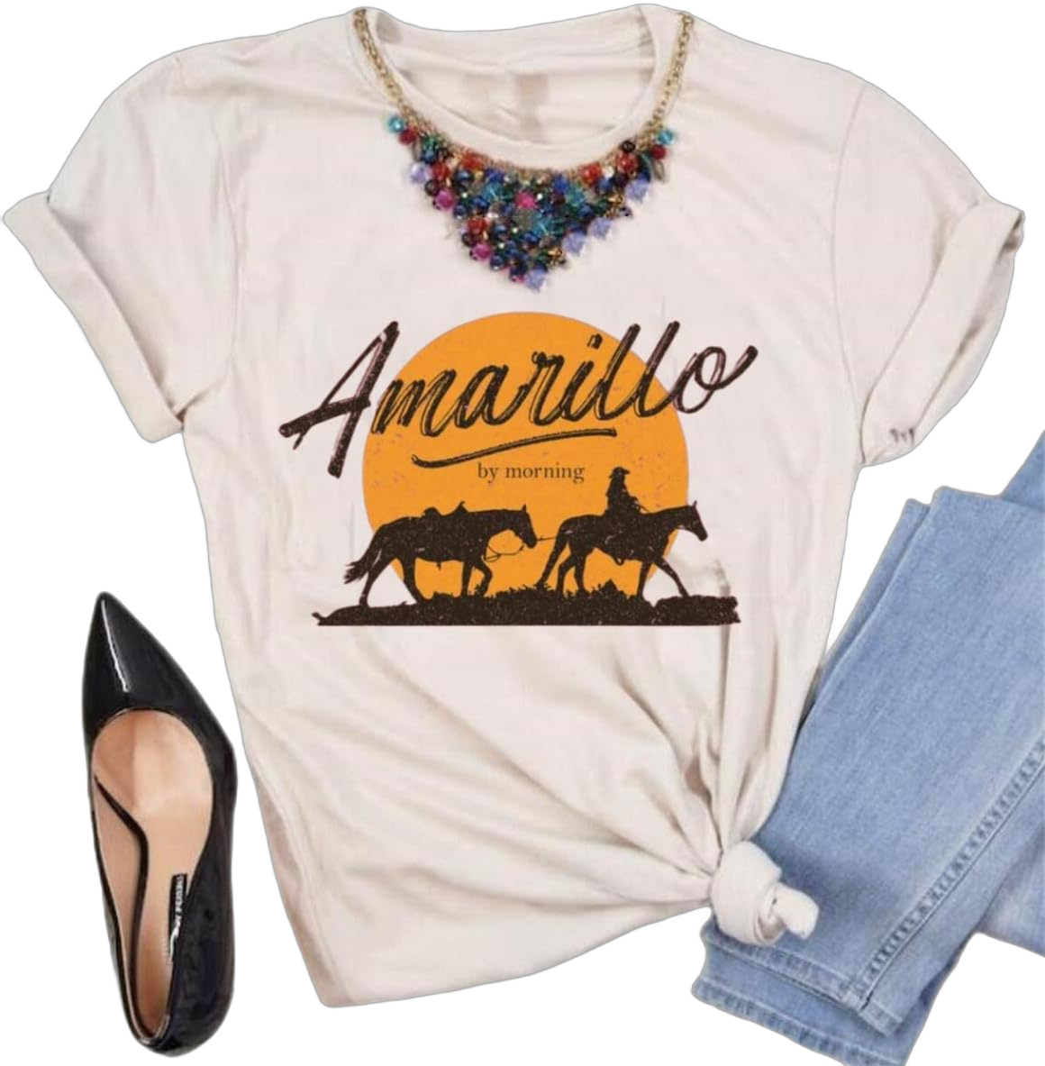 Women Retro Western Country Music Shirts Cowboy Gift Graphic Tees Short Sleeve Music Band Tshirt Tops Small Apricot