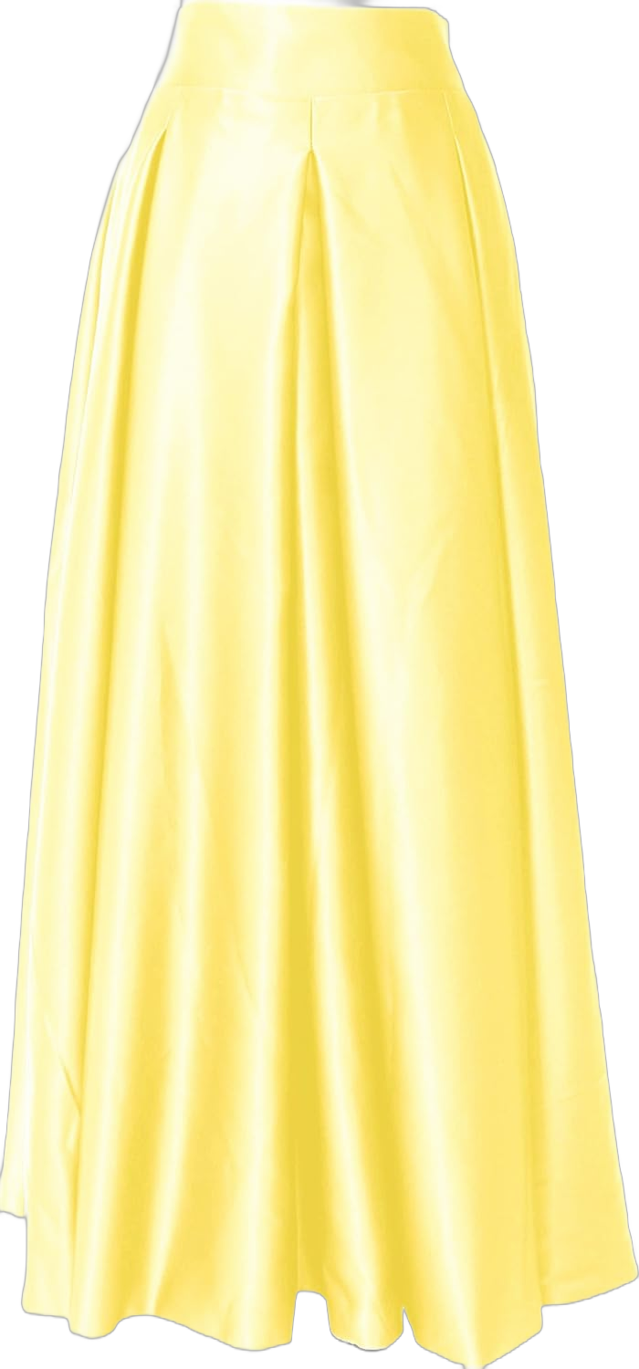 Diydress Women's Fashion High Waist A-Line Satin Skirts with Pockets 2 Yellow