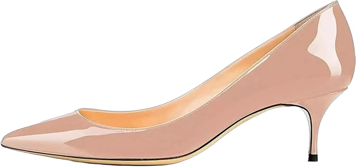 Axellion Women's 2.5IN High Heels Stiletto Pumps Pointed Toe Dress Wedding Shoes, Comfortable & Elegant for Work, Prom, and Evening Events 9 Nude -6.5cm