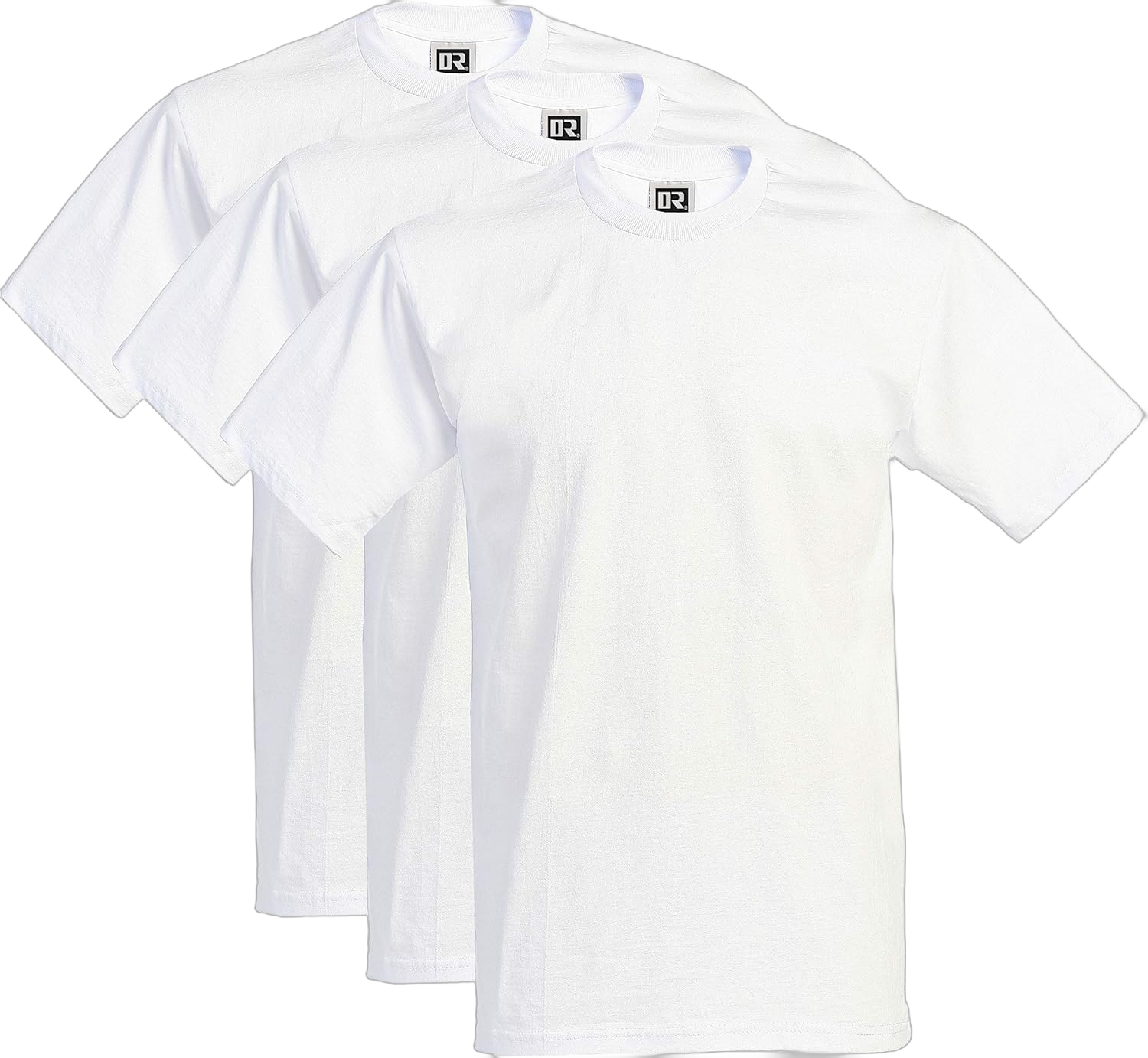 DREAM USA Men's 3-Pack Heavyweight Cotton Short Sleeve Crew Neck T-Shirt 3X Tall White