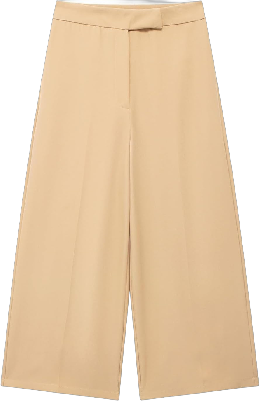 Dressy Loose Fit Pants for Women High Waist Work Office Palazzo Pants Summer Casual Wide Leg Trousers with Pockets Small Khaki