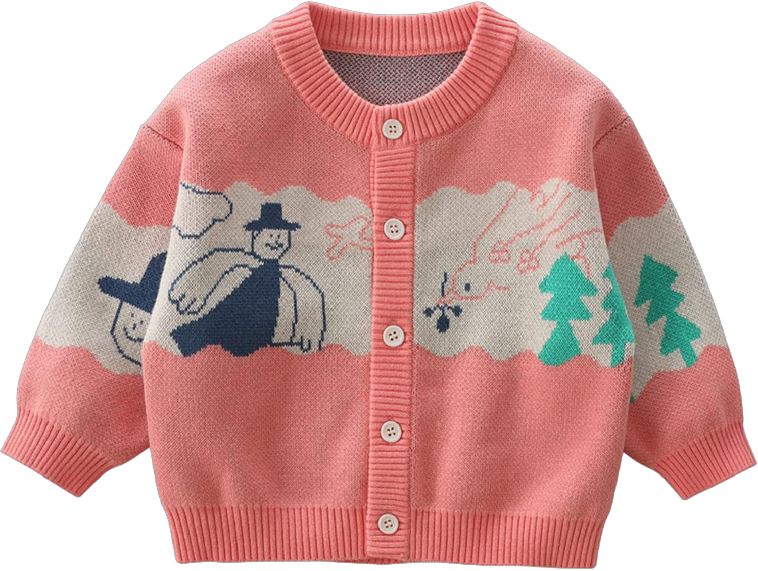 Girls Cardigan Crewneck Button Up Sweaters Casual Cotton Knit Toddler Sweater Tops 1-6Y Oranges