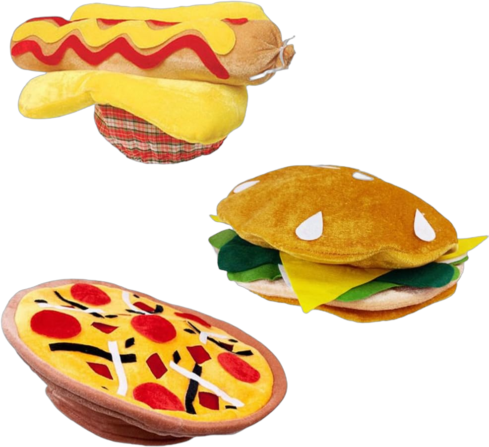 Funny Party Hats Food Hats - Pizza Hamburger Hot Dog Costume Party Dress Up - Chef Hat Food Hats Assorted Pack