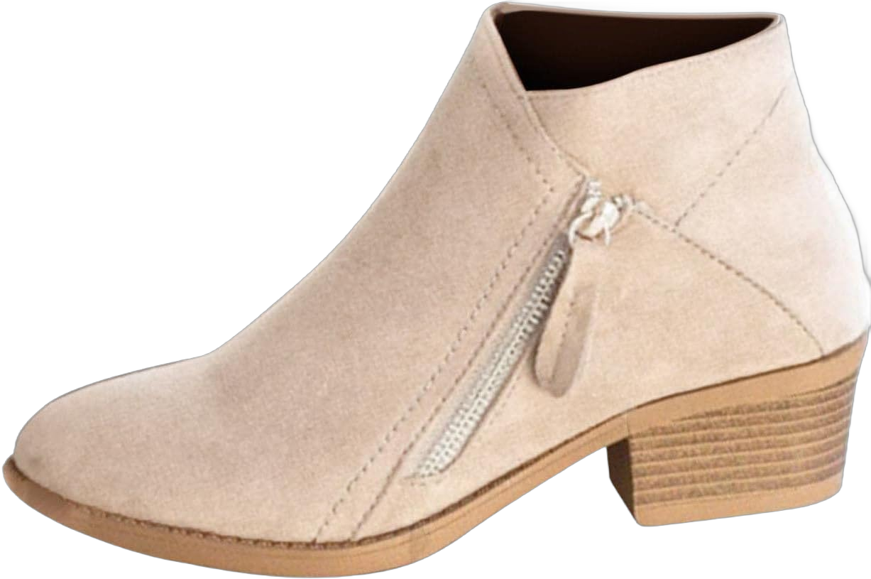 Boots for Women Ankle Booties 2022 Fall Fashion Side Zipper Pointed Toe Block Chunky Mid Heel Boots Solid Slip on Casual Comfy Ladies Shoes 9 Beige