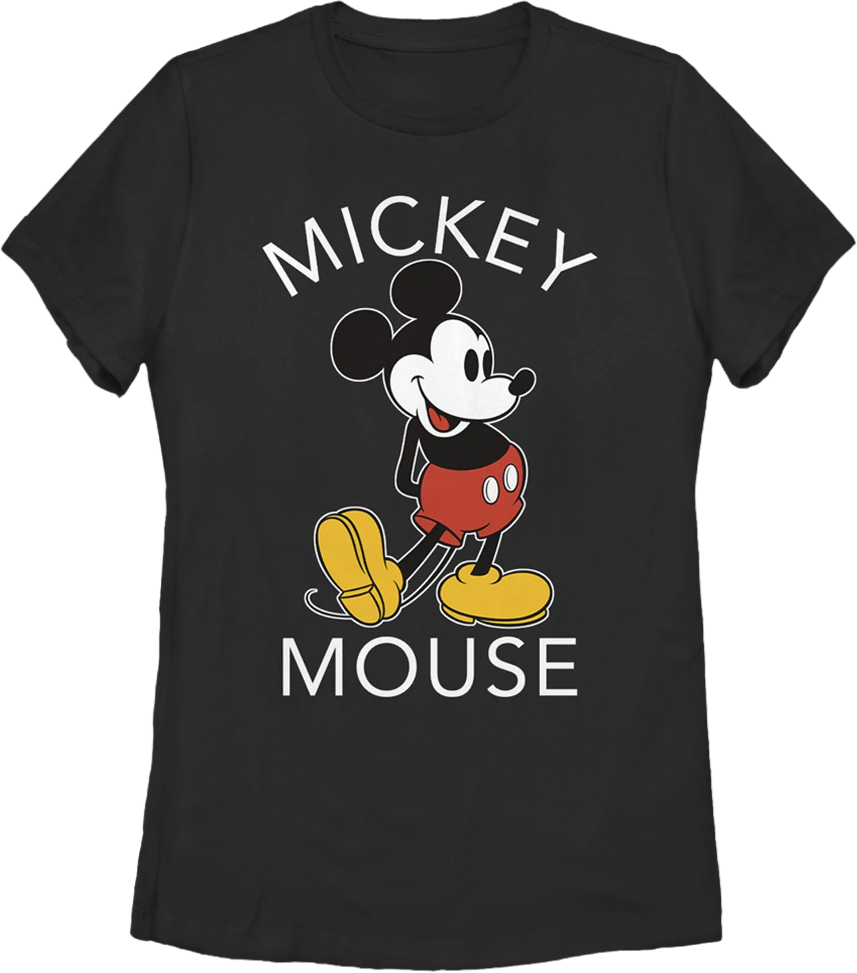 Women's Mickey & Friends Retro Mickey Mouse Pose  Graphic Tee Black Small