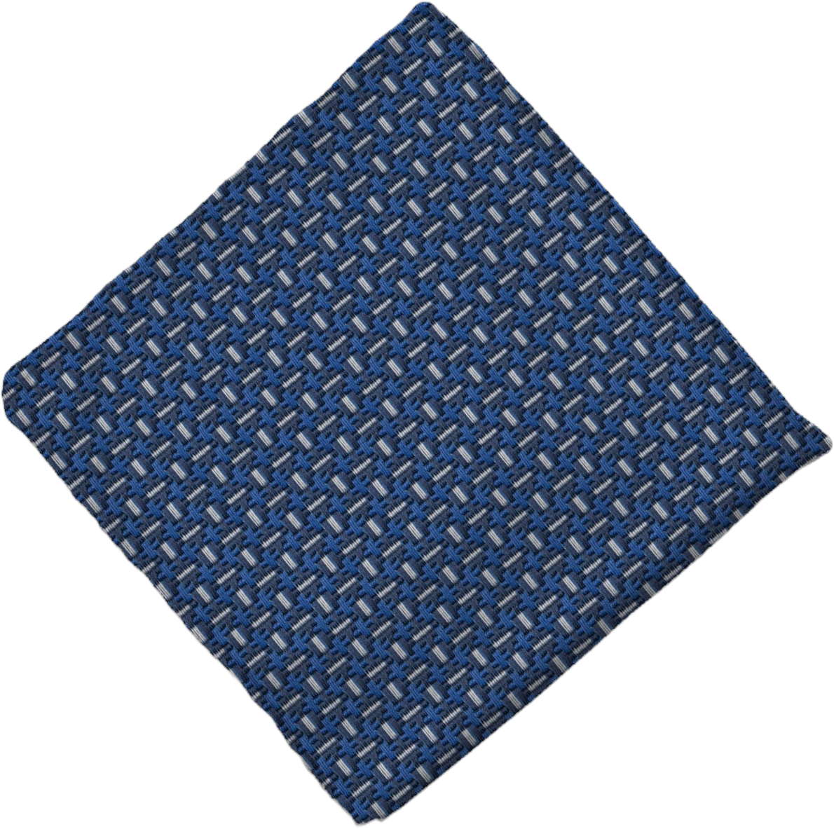 Silk Man Pocket Square Navy Blue Printed