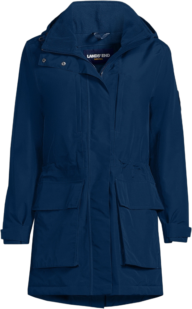 Lands' End Women's Squall Waterproof Insulated Winter Parka - Medium - Deep Sea Navy