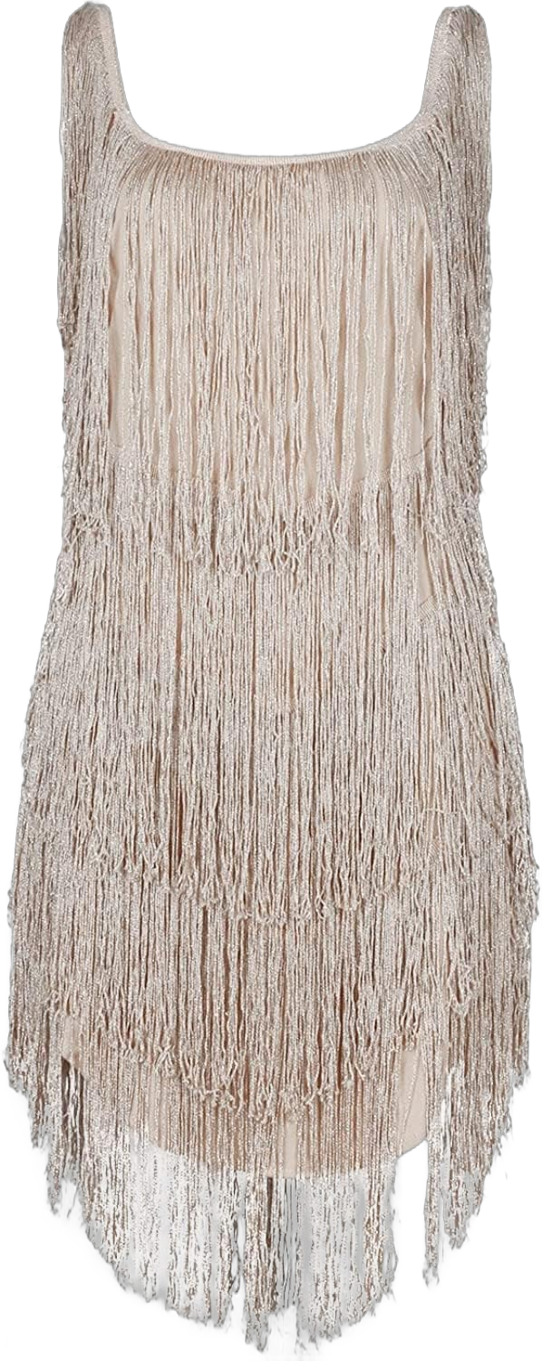 Women Sequin Fringe Dress Sling Tassel Hem Sparkly Spaghetti Strap Backless Bodycon Cocktail Party Mini Dresses Small B#sliver