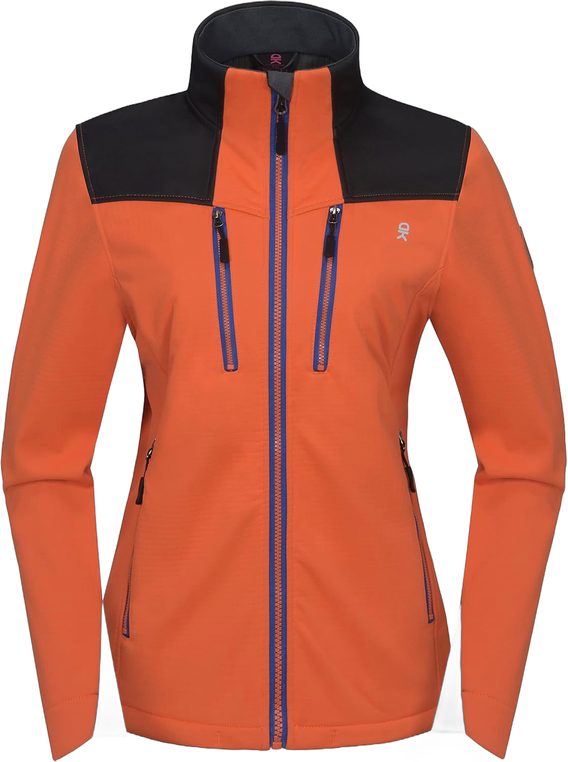 Little Donkey Andy Women's Lightweight Fleece Jacket Lined for Hiking Windproof Water-Resistant and Warm XX-Large Orange/Black