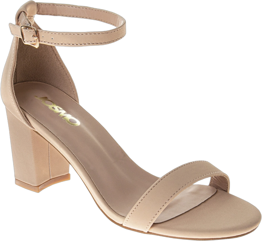 Josmo Women’s Sandals Strappy Block Heel.Nude, Size: 10