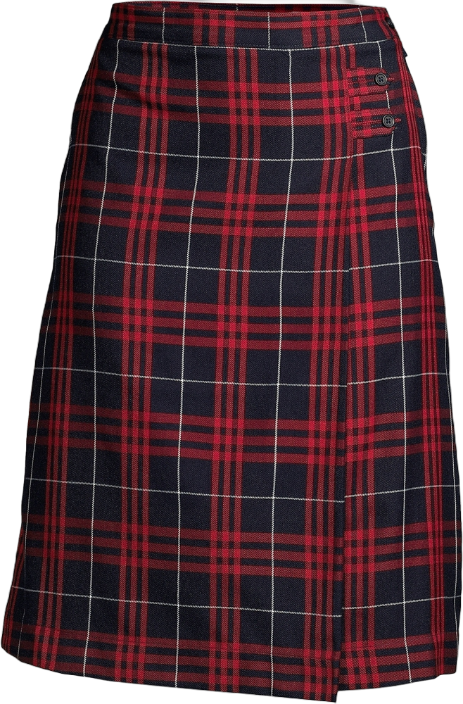 Lands' End School Uniform Women's Plaid A-line Skirt Below the Knee - 0 - Classic Navy Large Plaid