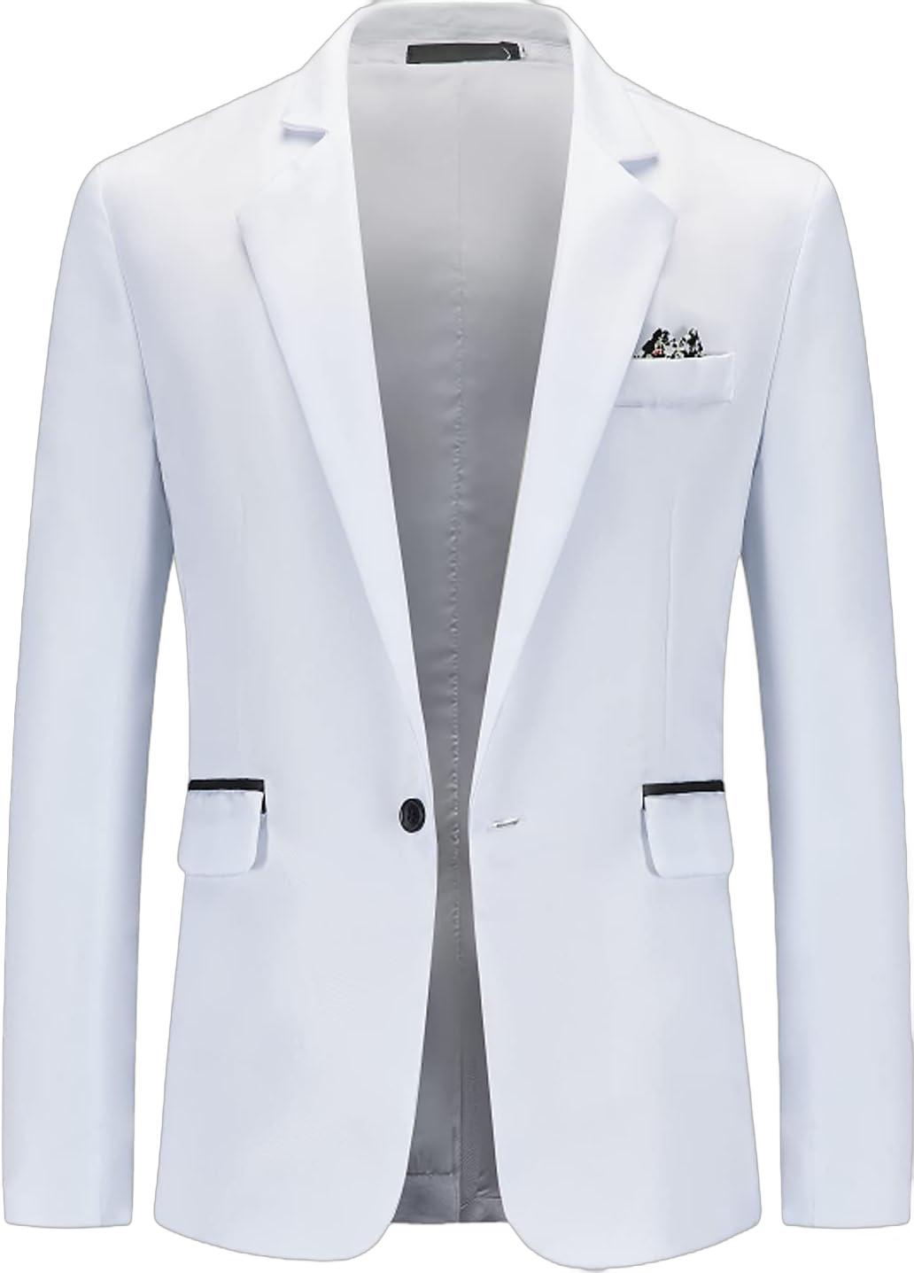 Jinda Men's Business Suit Jacket Formal Blazer Separate Soft Classic Fashion One Button Spring Cotton X-Large White