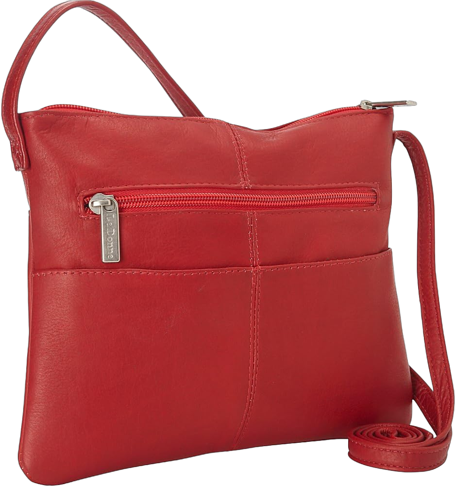 Le Donne Leather Slip Pocket Crossbody - Colombian Cowhide Leather Women’s Bag Red