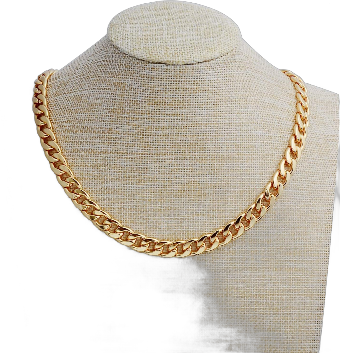 Gold Chain, 24" Gold Necklace, Fake Gold Chain for Men, Feel Real Solid 18k Gold Plated Fake Chain Necklace 24 Inch 10MM