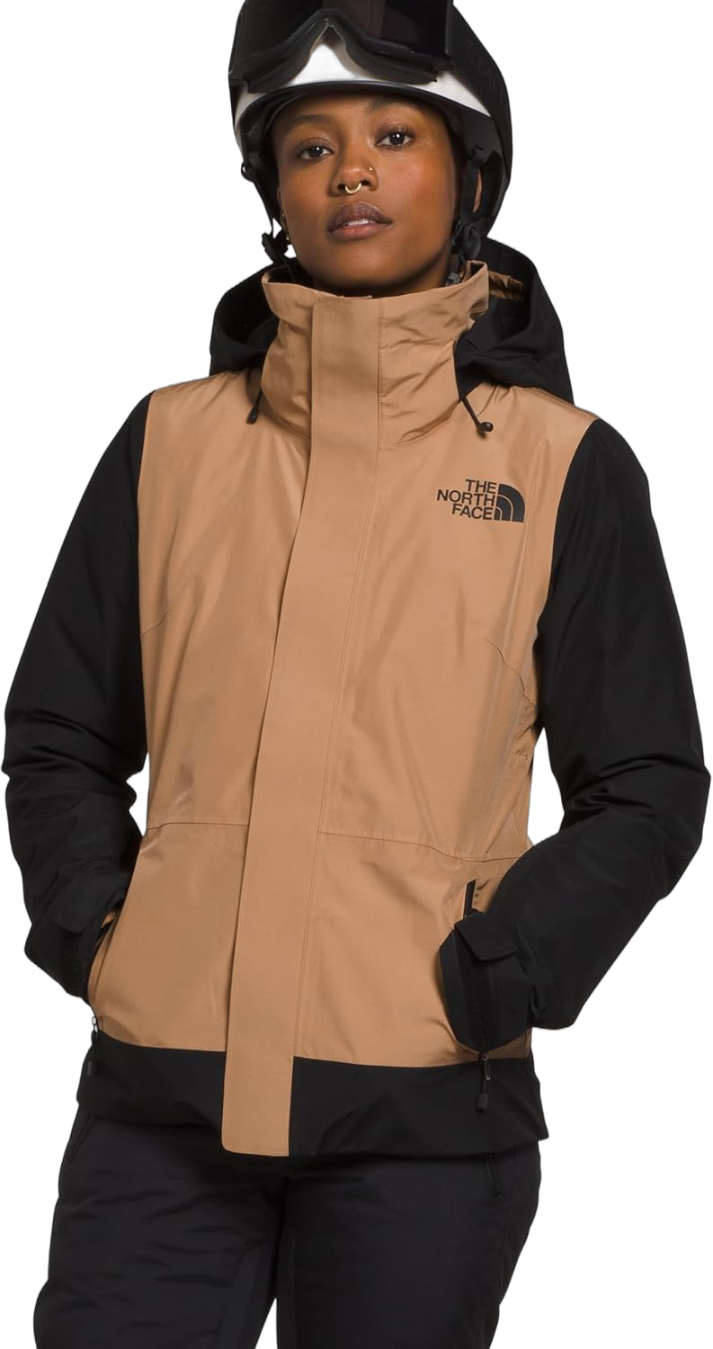 THE NORTH FACE Women's Garner Triclimate Insulated Ski Jacket, TNF Black/Almond Butter, Medium