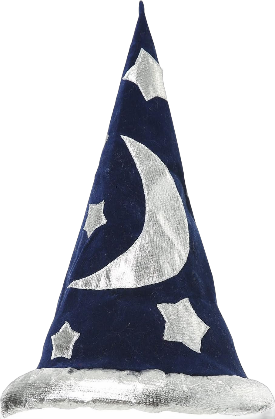 Wizard Hat - Kids Costume Accessories - Cone-shaped Velour Hat with Metallic Moon & Star Appliques Standard