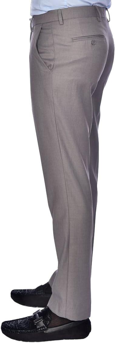 Men's Premium Slim Fit Flat Front Dress Pants - Many Colors… 32W x 32L Light Gray Slim Fit Flat Front