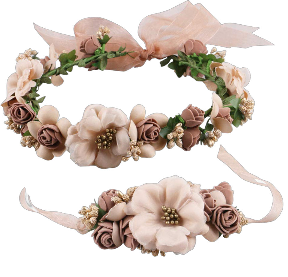 MioCloth Flower Crown Headband Garland Corsage Wedding Party Wreath Women Girl Champagne