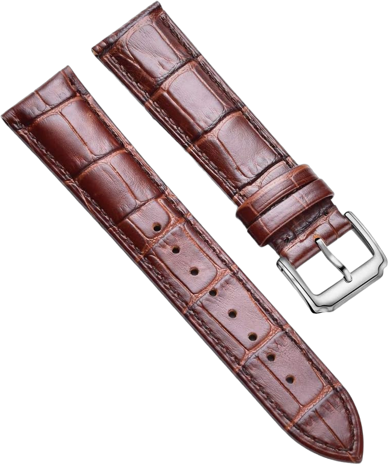 Skydon Classical Leather Watch Bands - Croco Grain Calfskin Watch Straps for Men Women - Choose of Color & Width - 18mm, 19mm, 20mm, 21mm, 22mm - Black or Brown