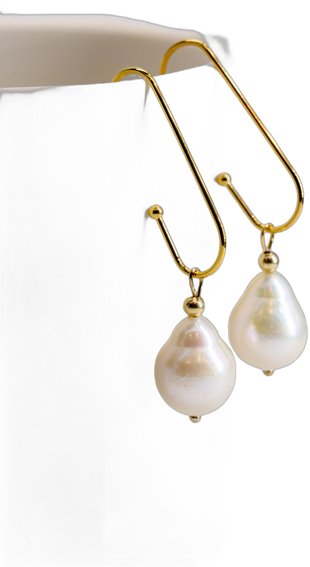 Baroque Pearl Drop Earrings Gold