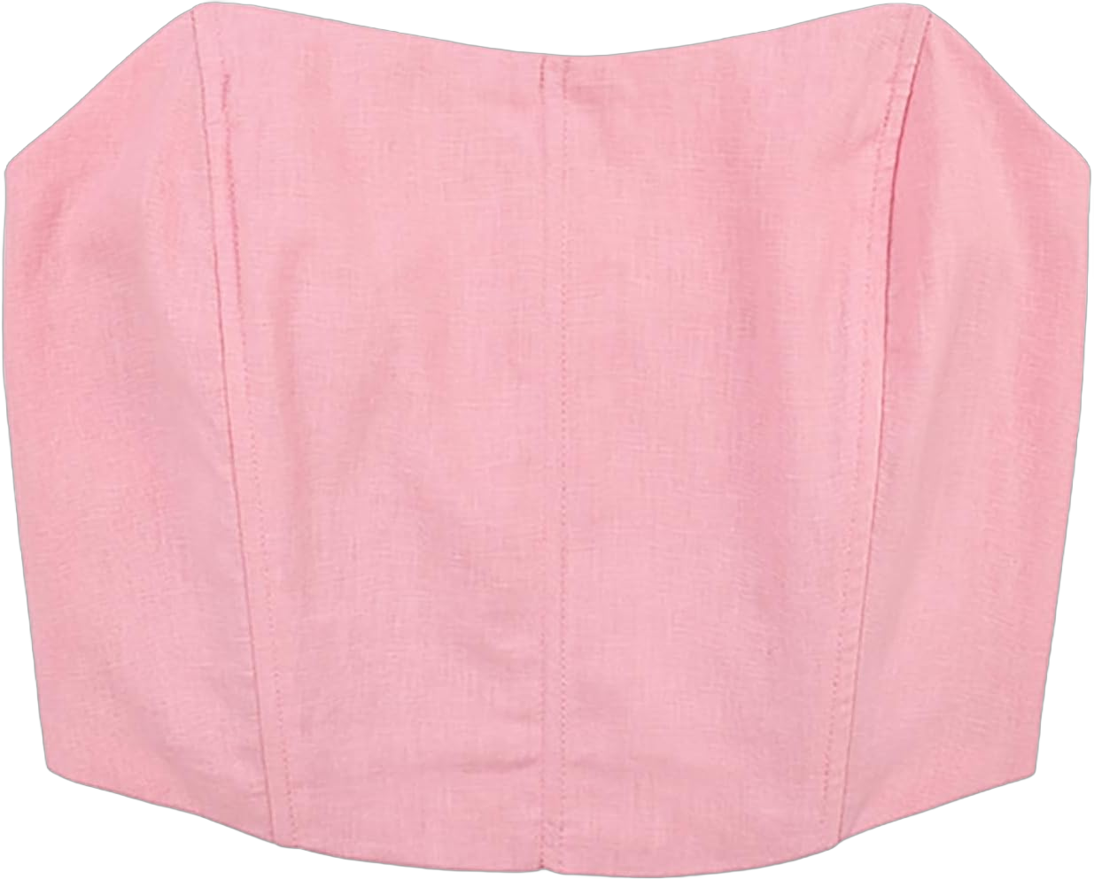 HDE Women's Strapless Linen Corset Y2K Crop Top Bustier Body Shaper Bandeau Top XX-Large Pink