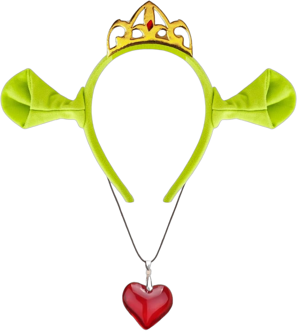 TANTAKO Ogre Princess Headband with Ears and Crown + Heart Necklace for Halloween Women Cosplay Costume Accessories