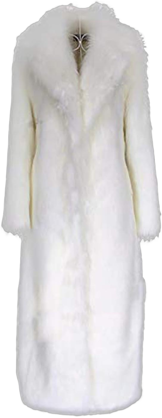 Women Warm Long Sleeve Parka Faux Fur Coat Lapel Full-Length Outwear Maxi Fluffy Faux Fur Overcoat X-Large White