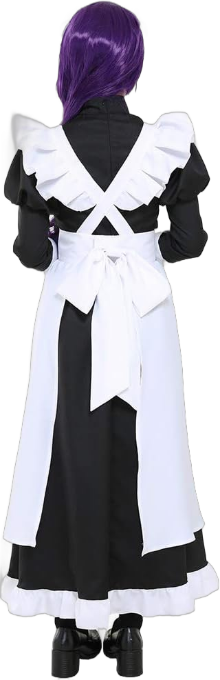 miccostumes Women's Classic Cute Maid Uniform Long Dress Cosplay Costume with Apron