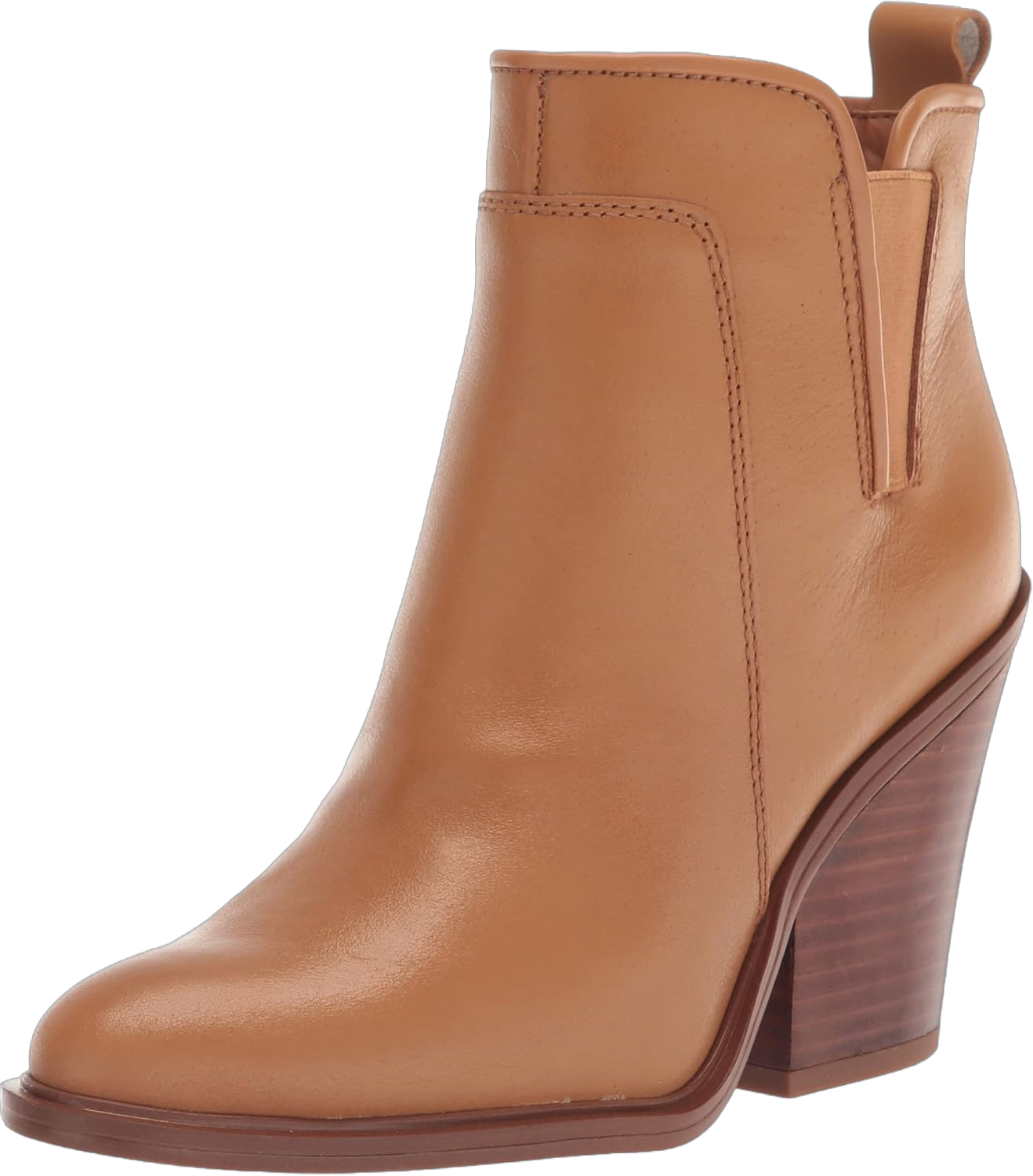 Franco Sarto Women's L-Gamble Ankle Boot 7 Camel Tan Leather