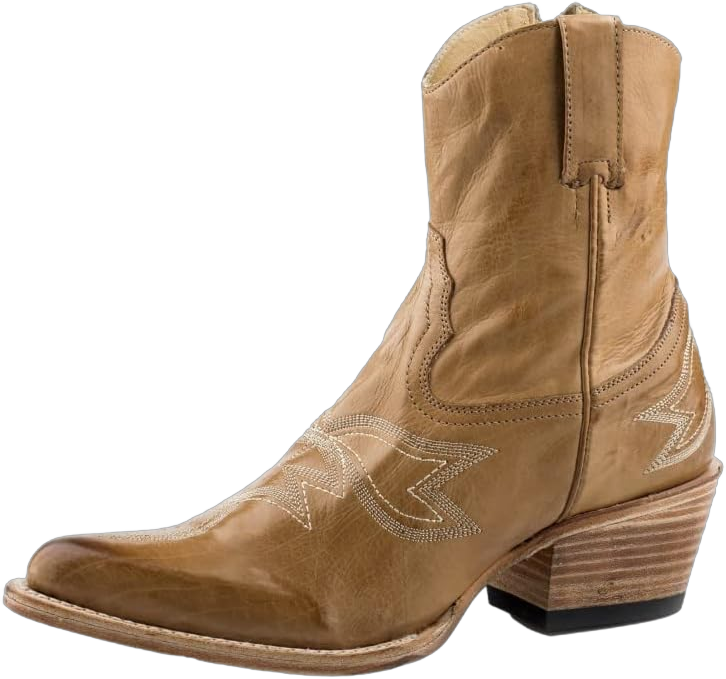 Stetson Womens Honey Tan Leather Piper Pita Flame Cowboy Boots